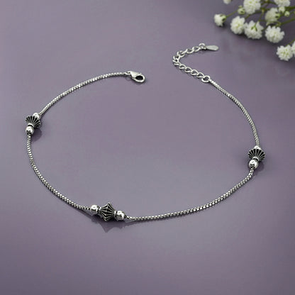 Oxidised Silver Starlace Charm Anklet