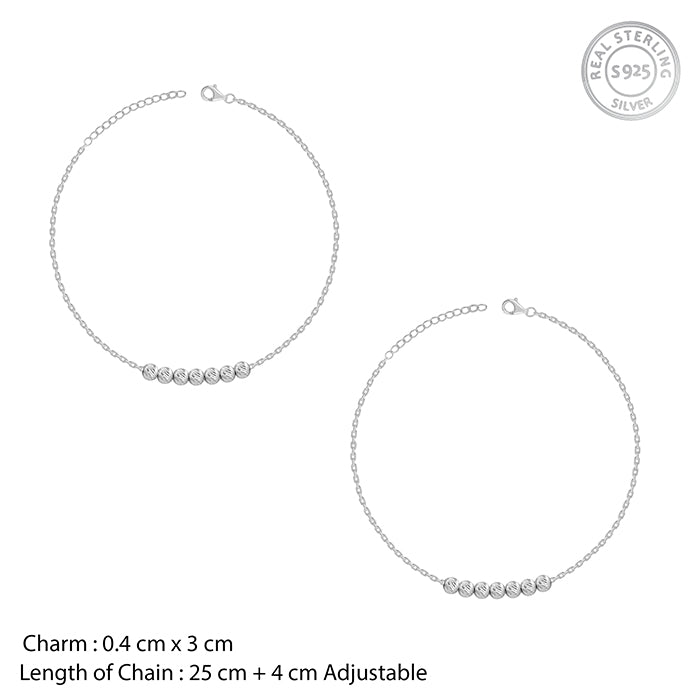 Silver Clustered Sparkle Anklet