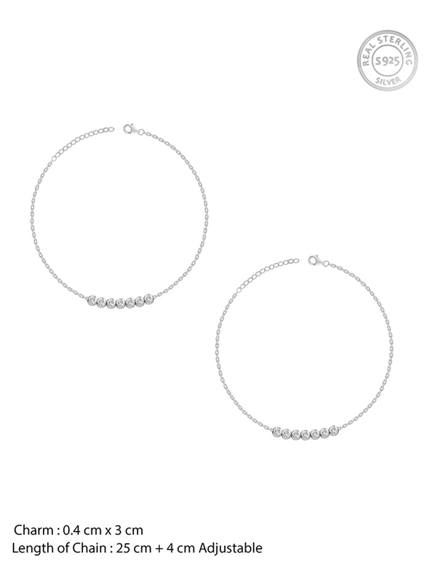 Silver Clustered Sparkle Anklet