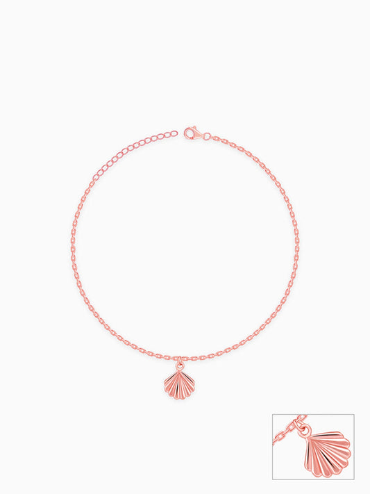 Rose Gold Seashell Whisper Anklet