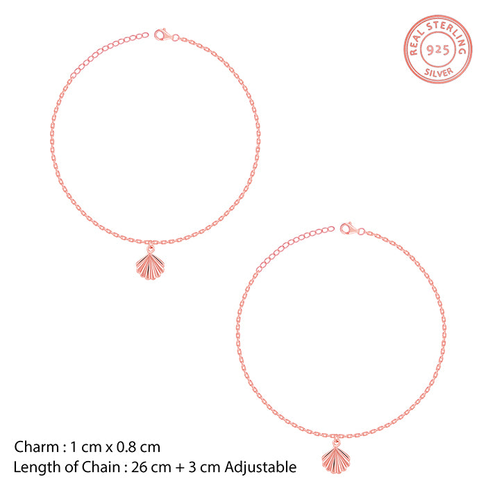 Rose Gold Seashell Whisper Anklet