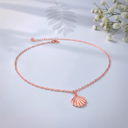 Rose Gold Seashell Whisper Anklet