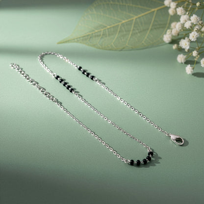 Silver Midnight Beads Anklet