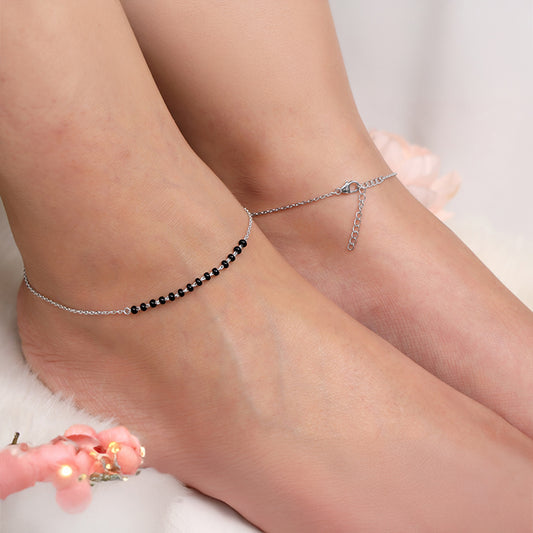 Silver Moonlit Rhythm Anklet