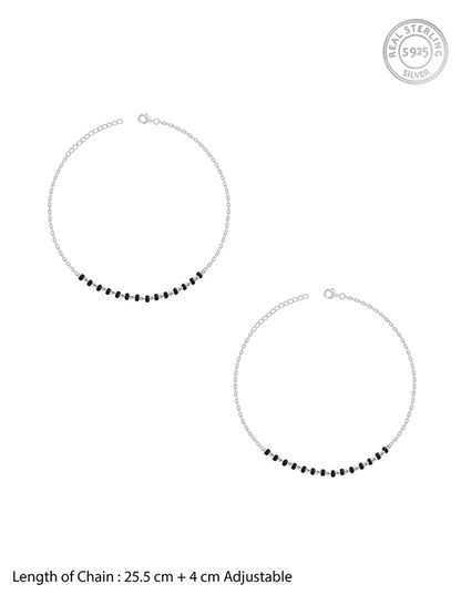 Silver Moonlit Rhythm Anklet