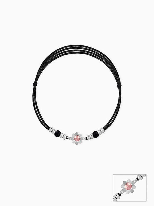 Dual Tone Graceful Floral Anklet