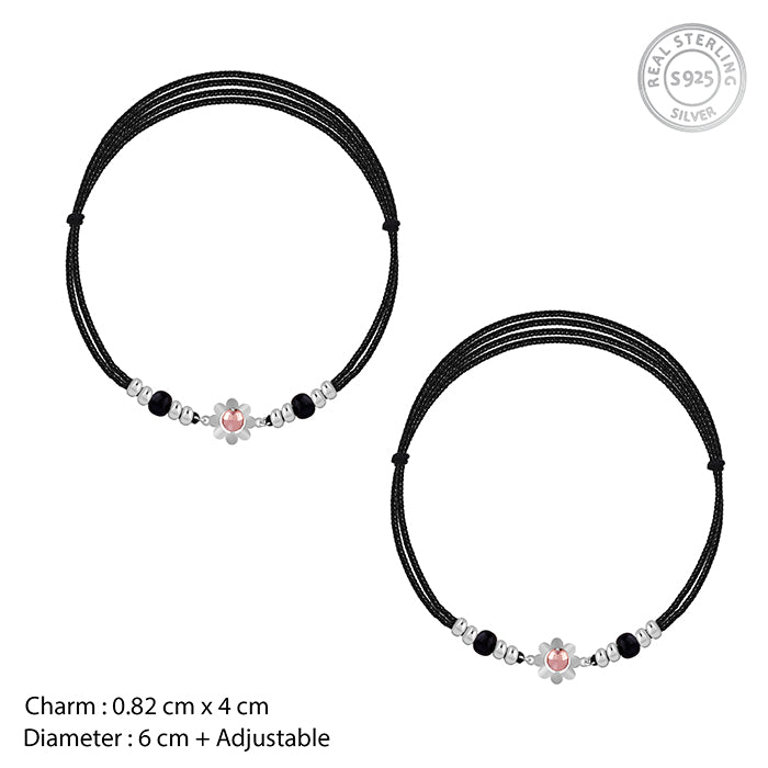 Dual Tone Graceful Floral Anklet