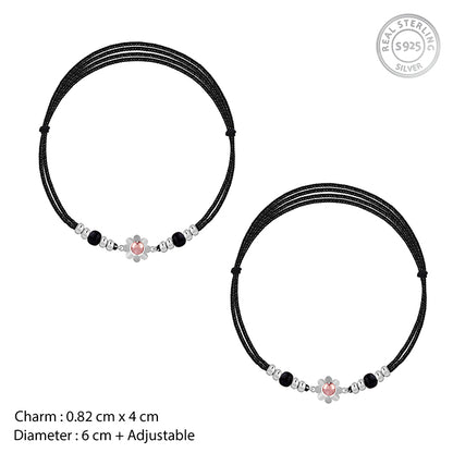 Dual Tone Graceful Floral Anklet