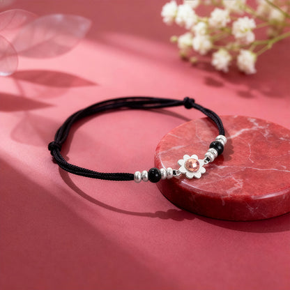 Dual Tone Graceful Floral Anklet