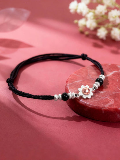Dual Tone Graceful Floral Anklet