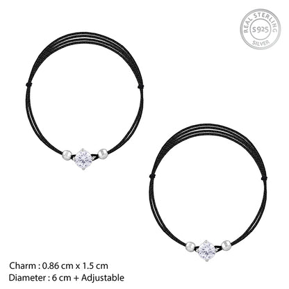 Silver Shadowed Brilliance Anklet