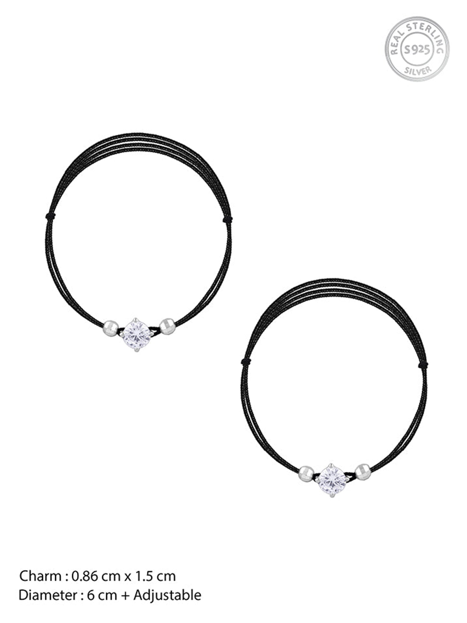 Silver Shadowed Brilliance Anklet