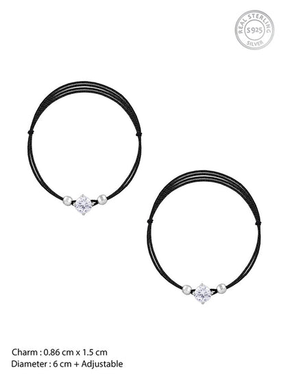 Silver Shadowed Brilliance Anklet