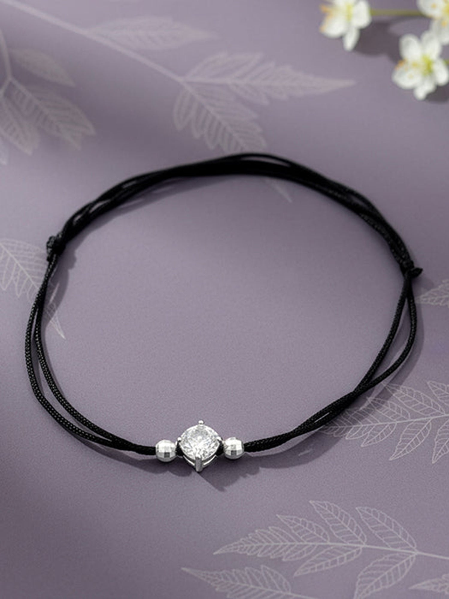Silver Shadowed Brilliance Anklet