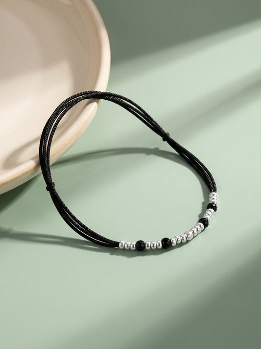 Silver Classic Bead Anklet