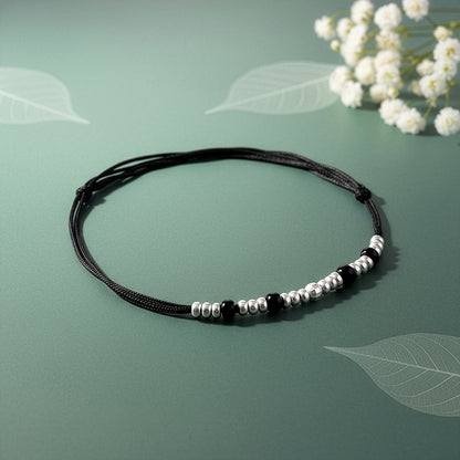 Silver Classic Bead Anklet