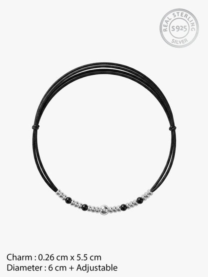 Silver Classic Bead Anklet