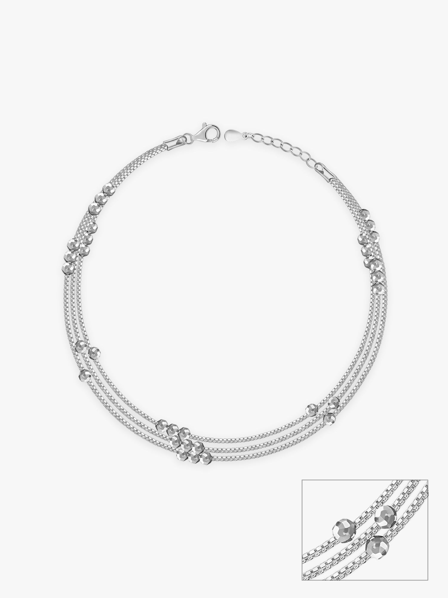 Silver Silence Layered Anklet