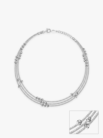 Silver Silence Layered Anklet