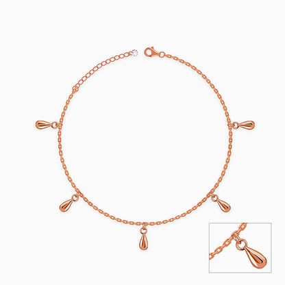 Rose Gold Rice Bead Anklet