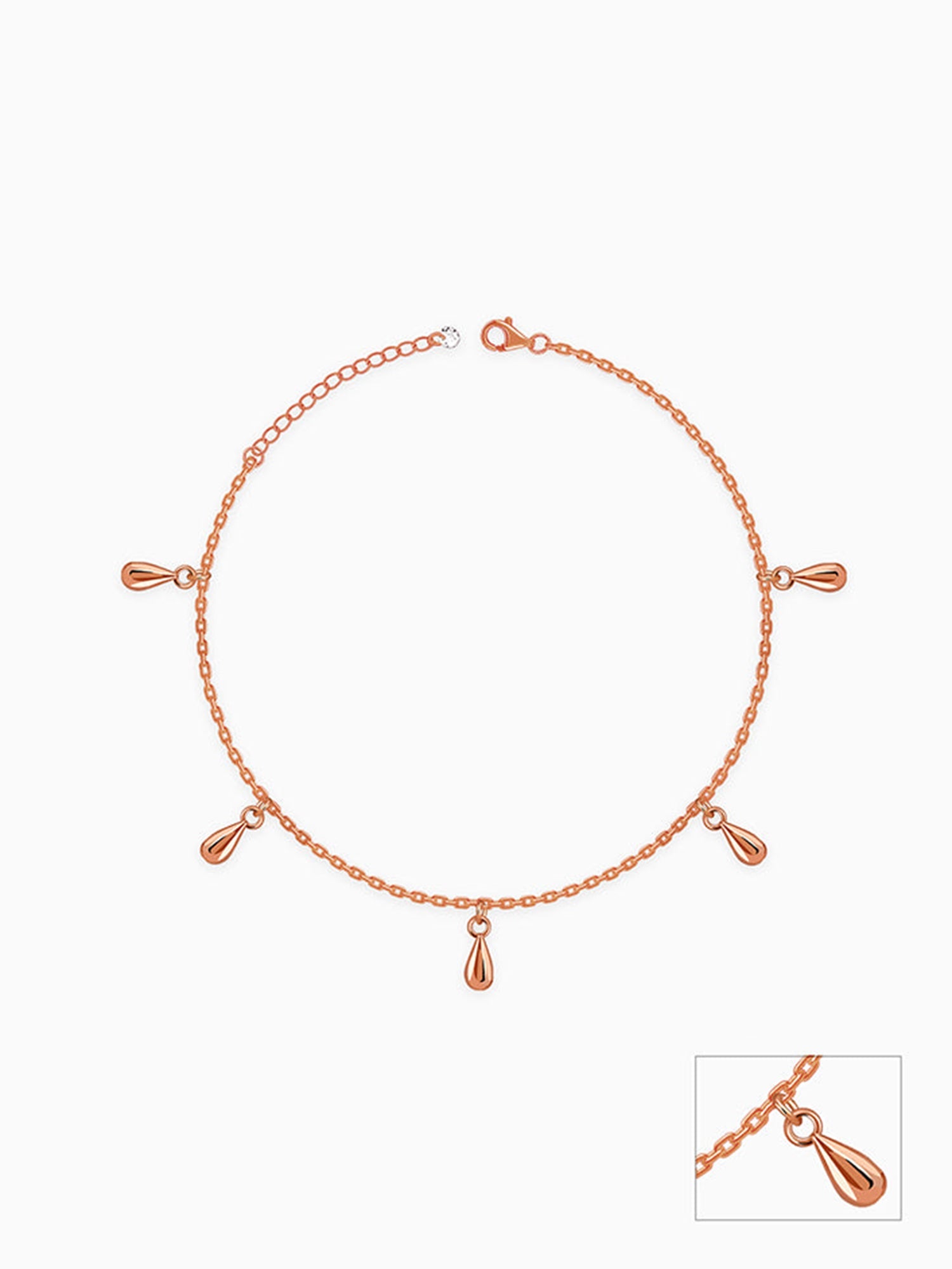 Rose Gold Rice Bead Anklet