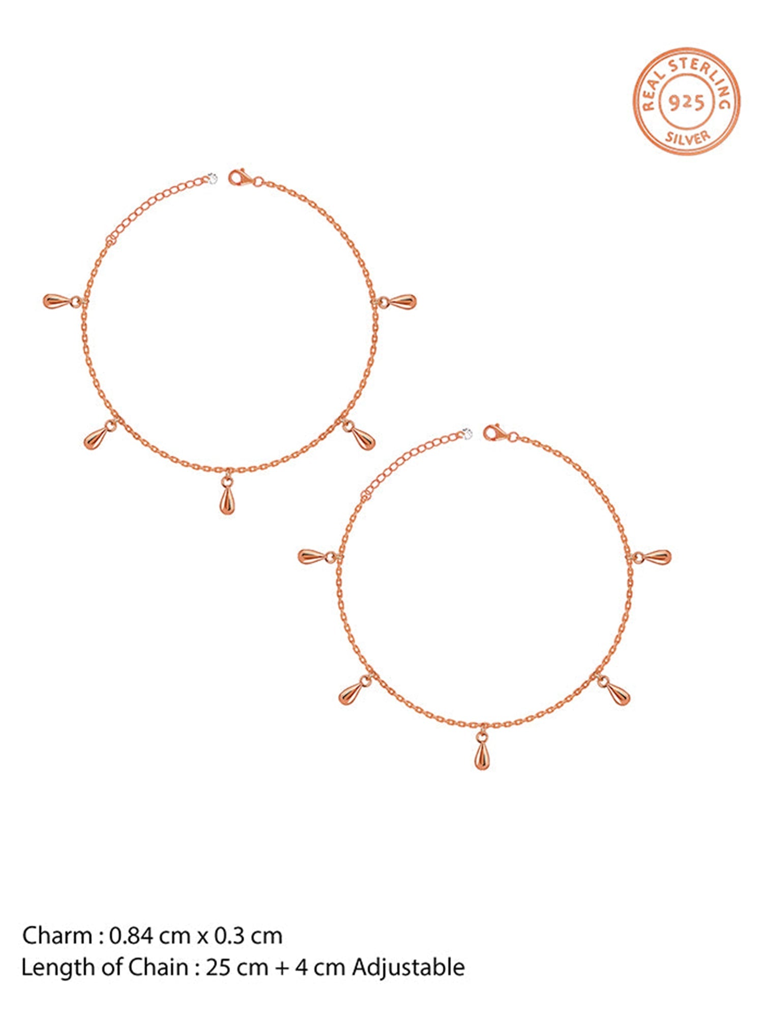 Rose Gold Rice Bead Anklet