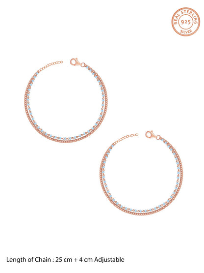 Rose Gold Studded Classy Anklet