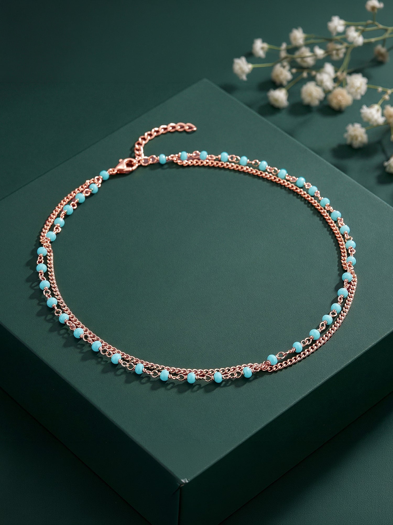 Rose Gold Studded Classy Anklet