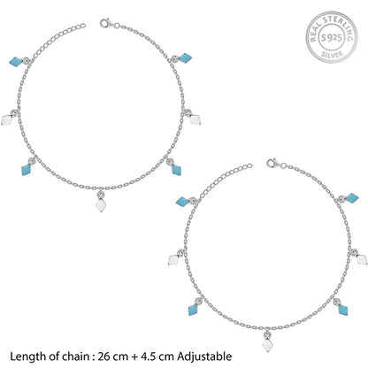 Silver Vibrant Charm Anklet