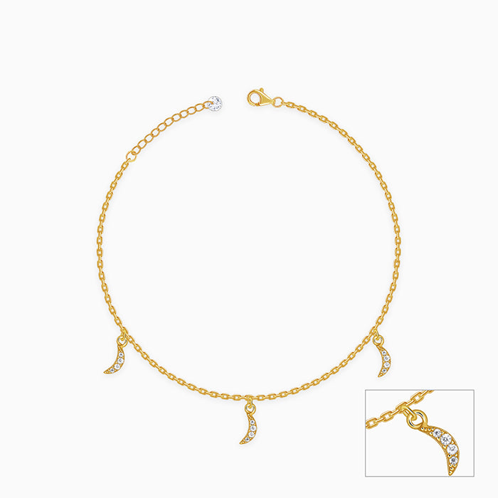 Golden Moon Charm Anklet