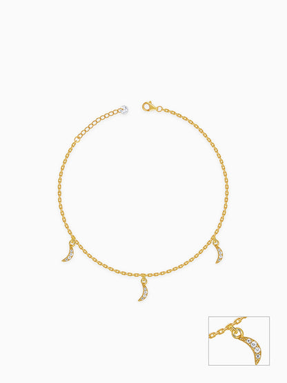 Golden Moon Charm Anklet