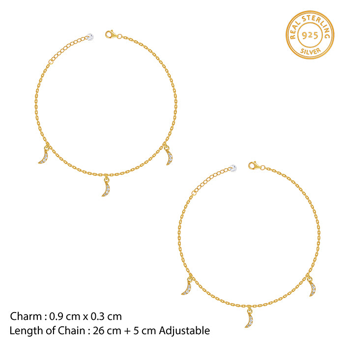 Golden Moon Charm Anklet