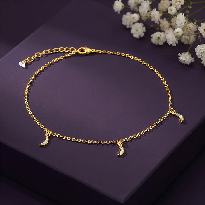 Golden Moon Charm Anklet