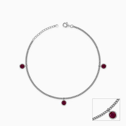 Silver Aura Charm Anklet