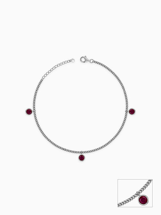 Silver Aura Charm Anklet
