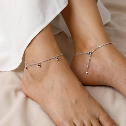 Silver Aura Charm Anklet