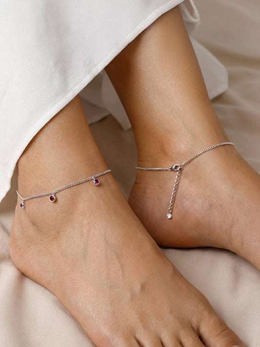Silver Aura Charm Anklet