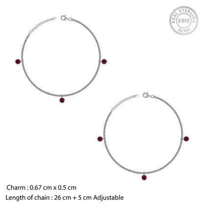 Silver Aura Charm Anklet