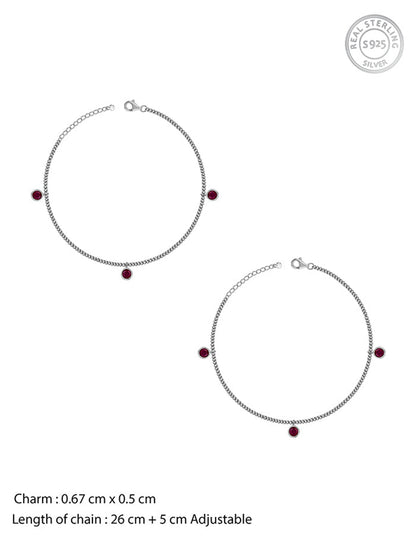 Silver Aura Charm Anklet