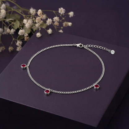 Silver Aura Charm Anklet