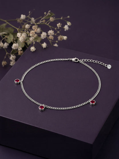 Silver Aura Charm Anklet