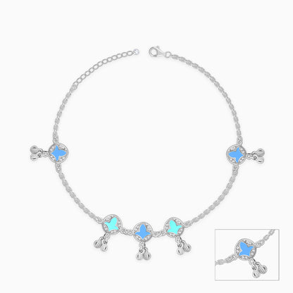 Silver Vibrant Beauty Anklet