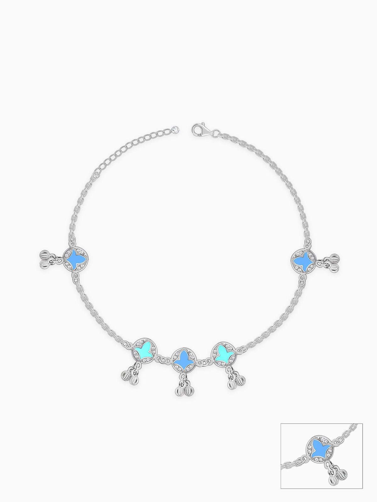 Silver Vibrant Beauty Anklet