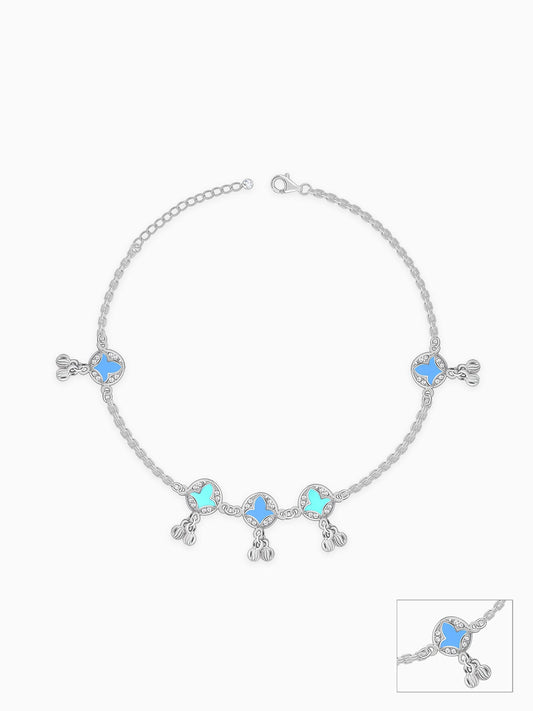 Silver Vibrant Beauty Anklet