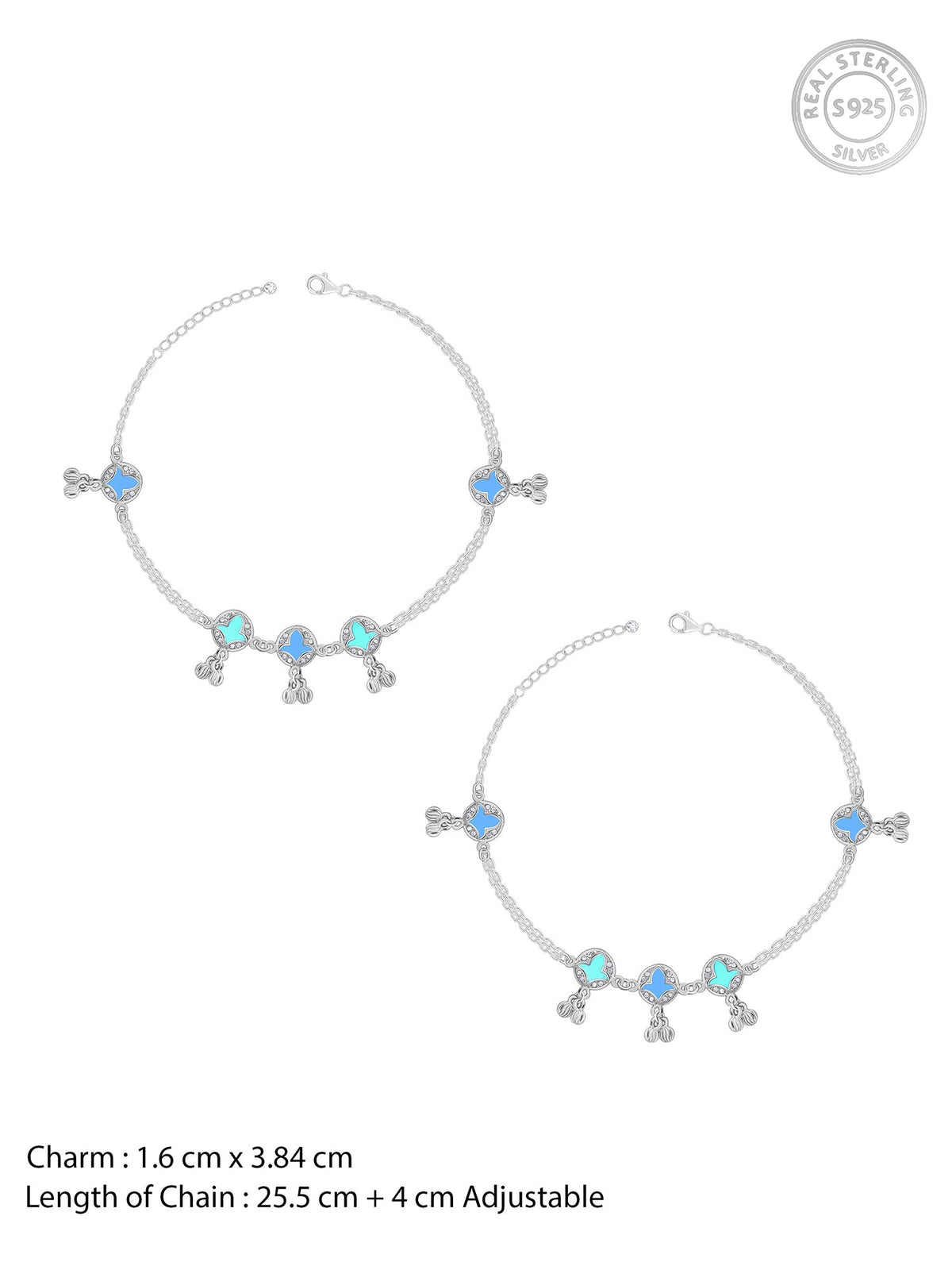 Silver Vibrant Beauty Anklet
