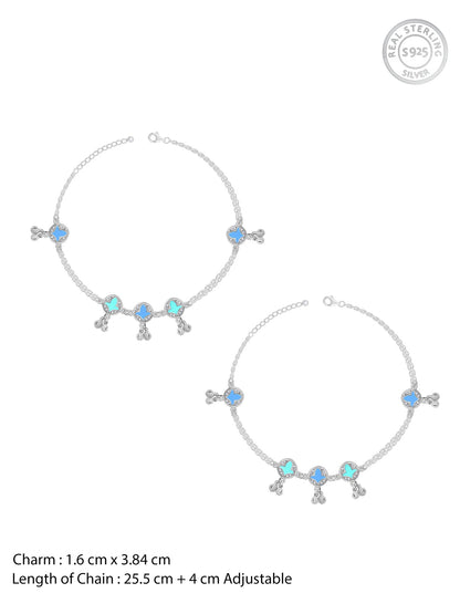 Silver Vibrant Beauty Anklet