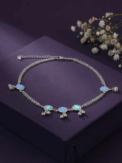 Silver Vibrant Beauty Anklet
