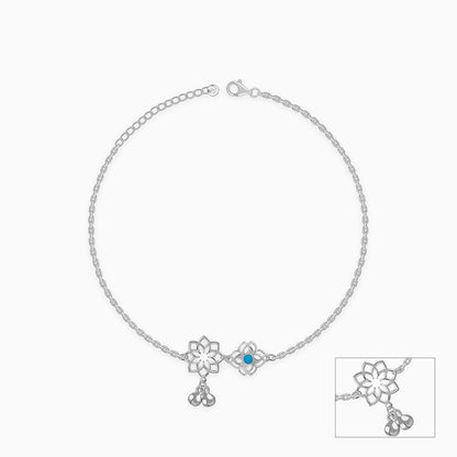 Silver Petal Perfect Anklet
