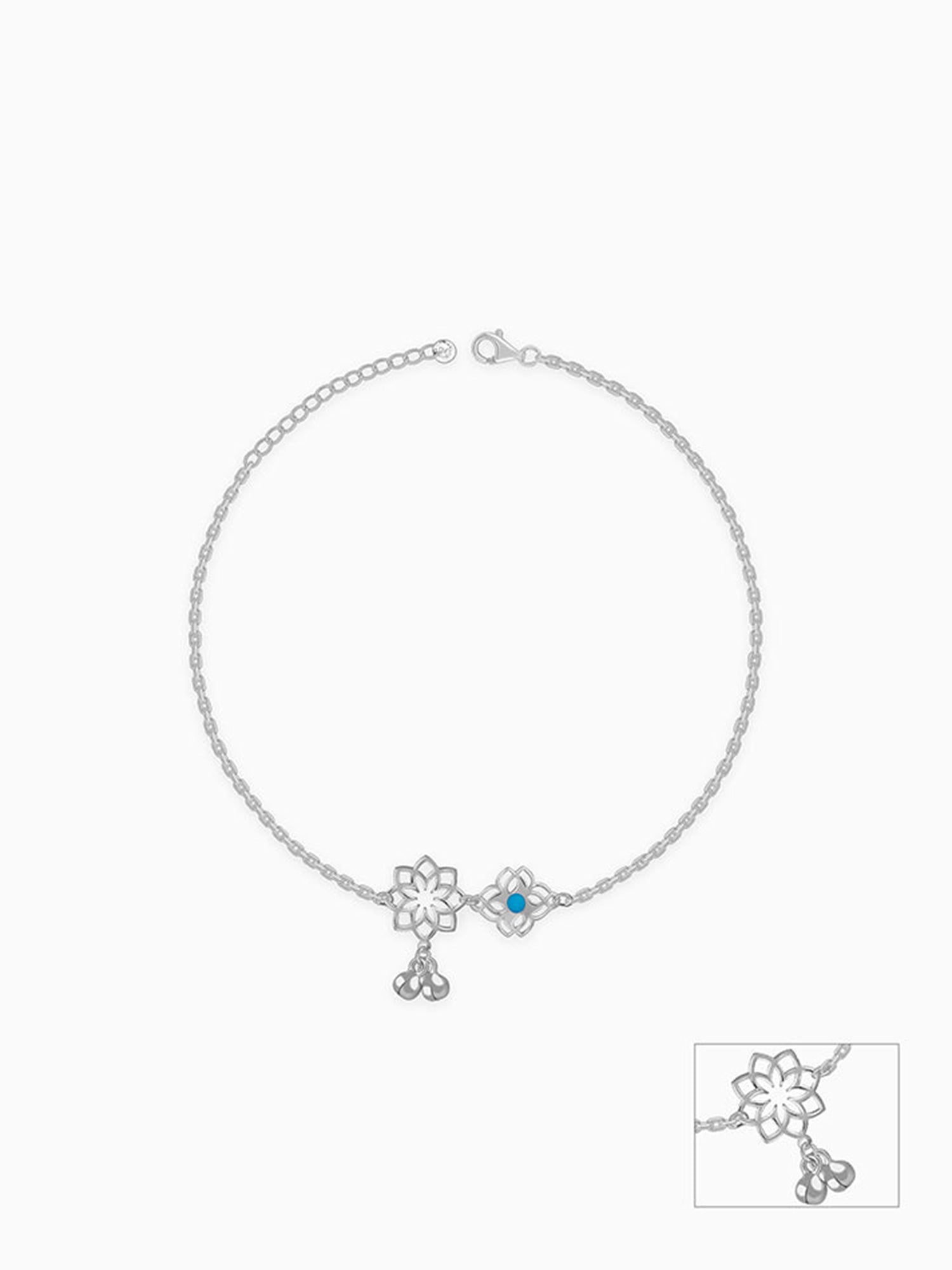 Silver Petal Perfect Anklet