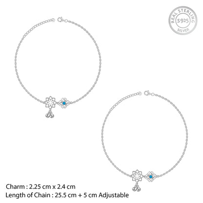 Silver Petal Perfect Anklet